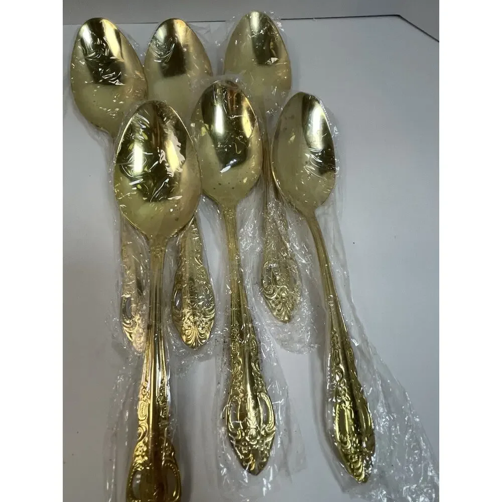 Gibson Gold Electroplated Stainless Steel Flatware Service For 6 - 30 Pc *Read